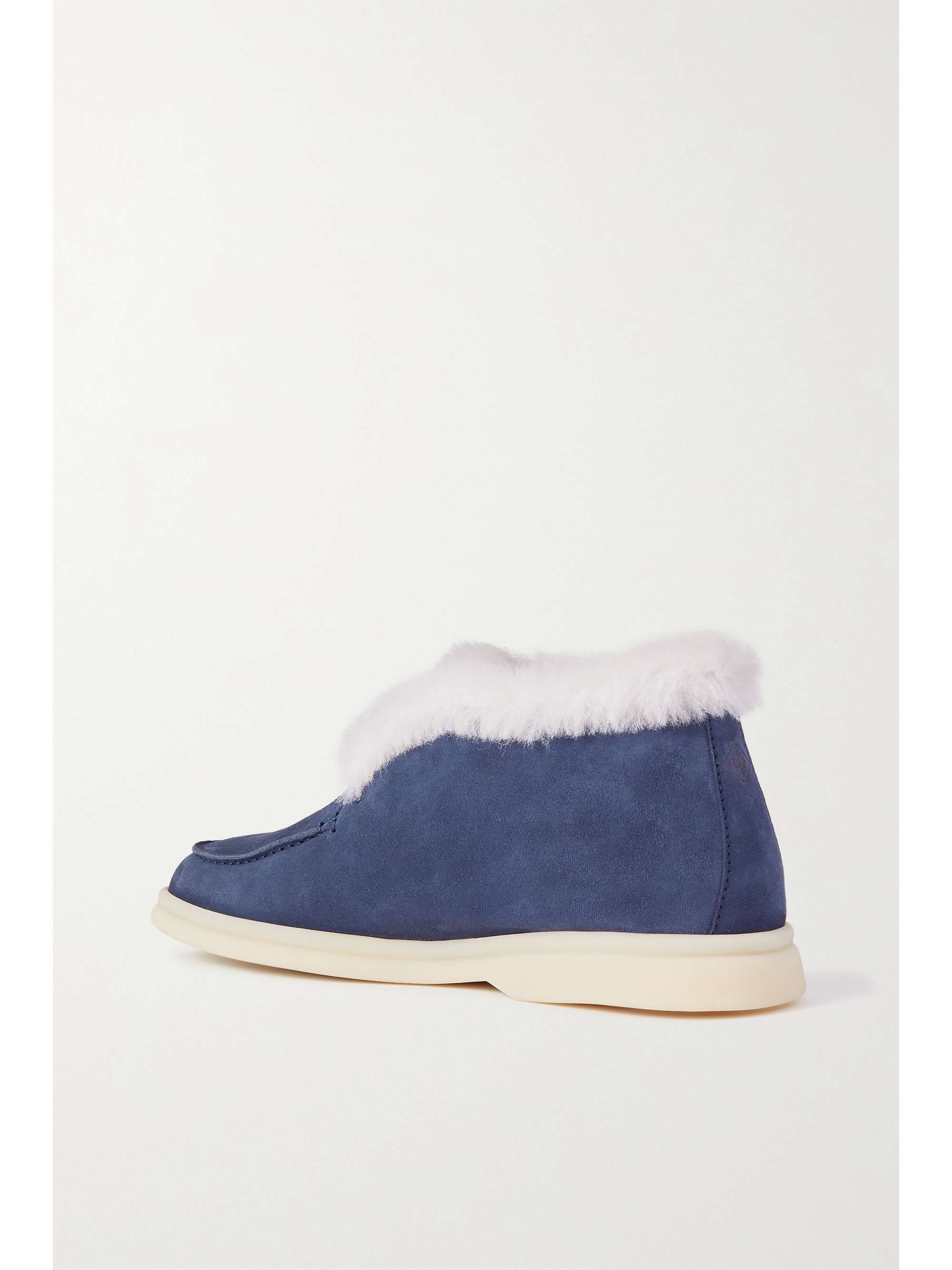 LORO PIANA Open Walk shearling-lined suede loafers