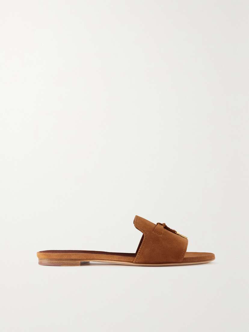 Loro Piana Summer Charms Suede Slides