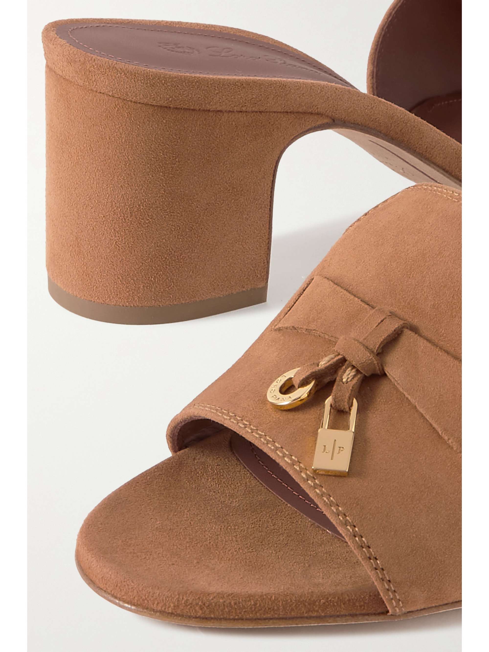LORO PIANA Summer Charms embellished suede mules