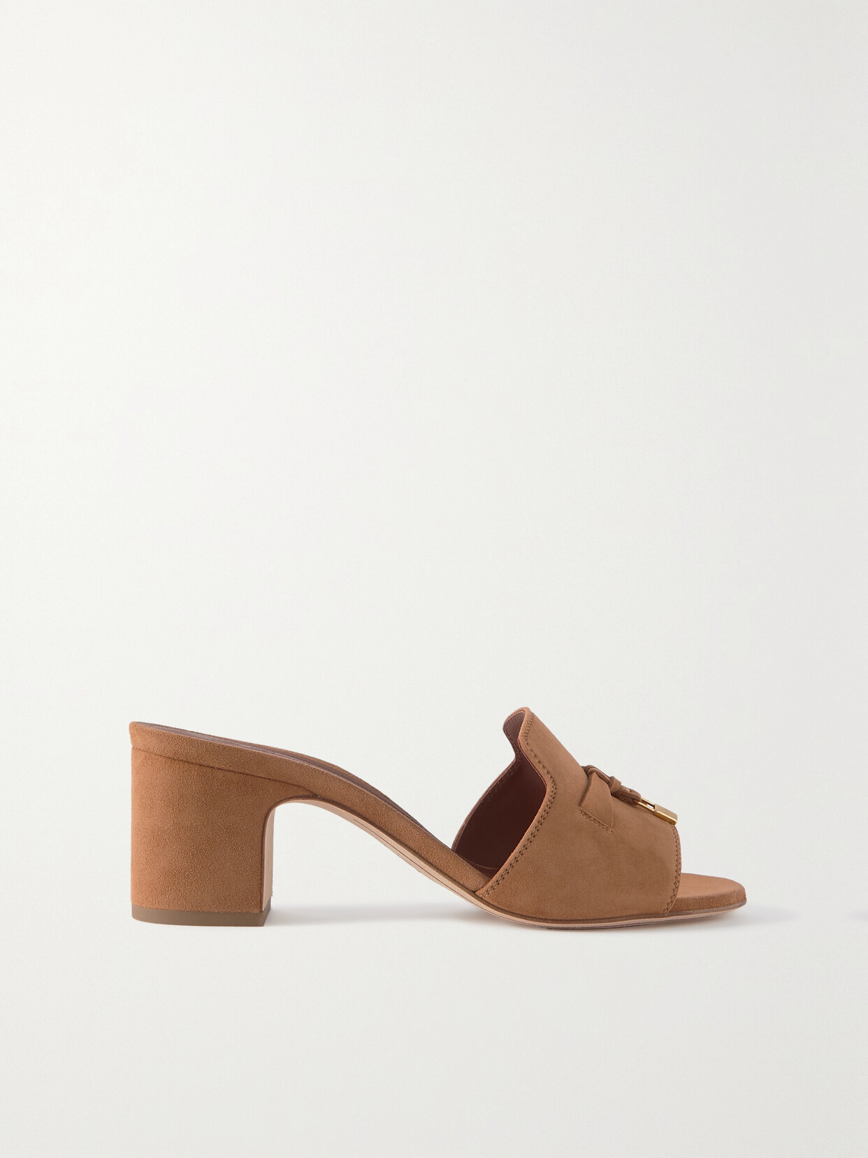 Loro Piana Summer Charms Embellished Suede Mules In Brown