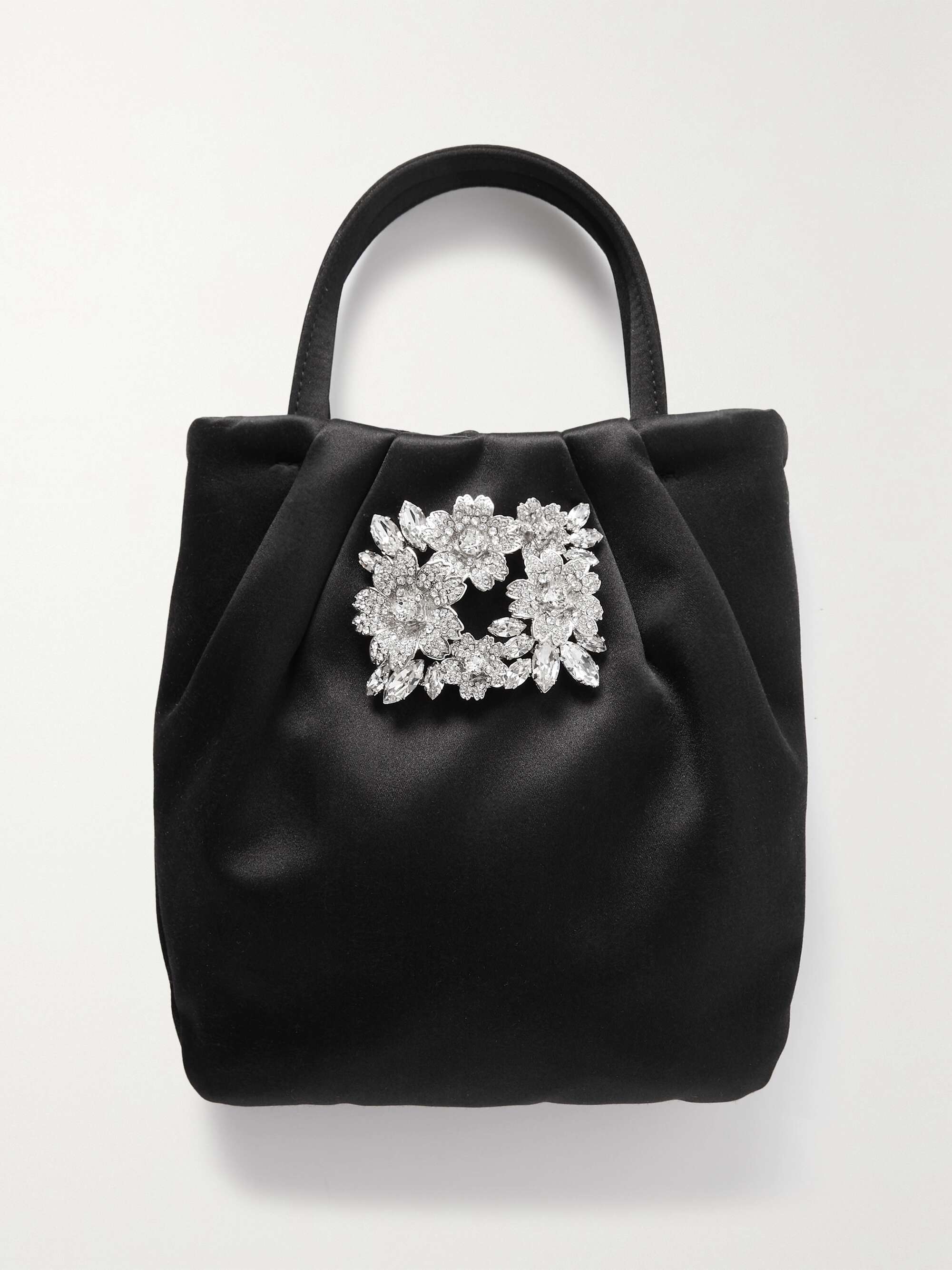 ROGER VIVIER Pocket Bouquet crystal-embellished satin tote | NET-A-PORTER