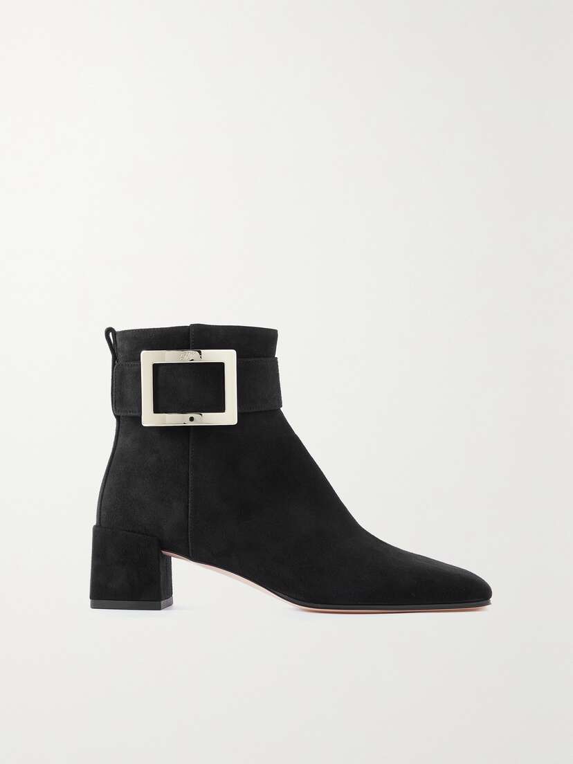 Roger Vivier So Vivier Buckled Suede Ankle Boots