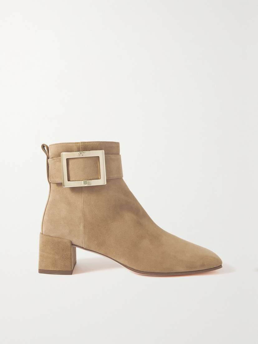 Roger Vivier So Vivier Buckled Suede Ankle Boots