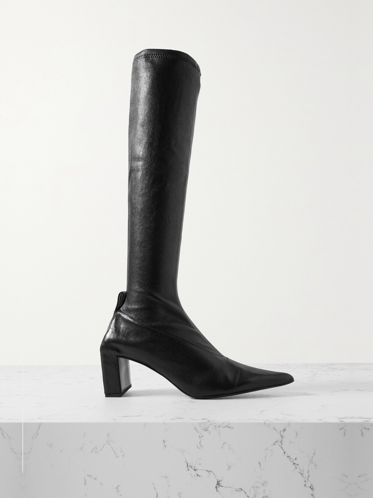 Jil Sander - Sharp Leather Knee Boots - Black