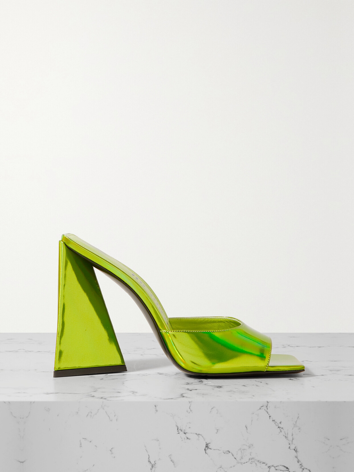 The Attico - Devon Iridescent Pvc Mules - Green