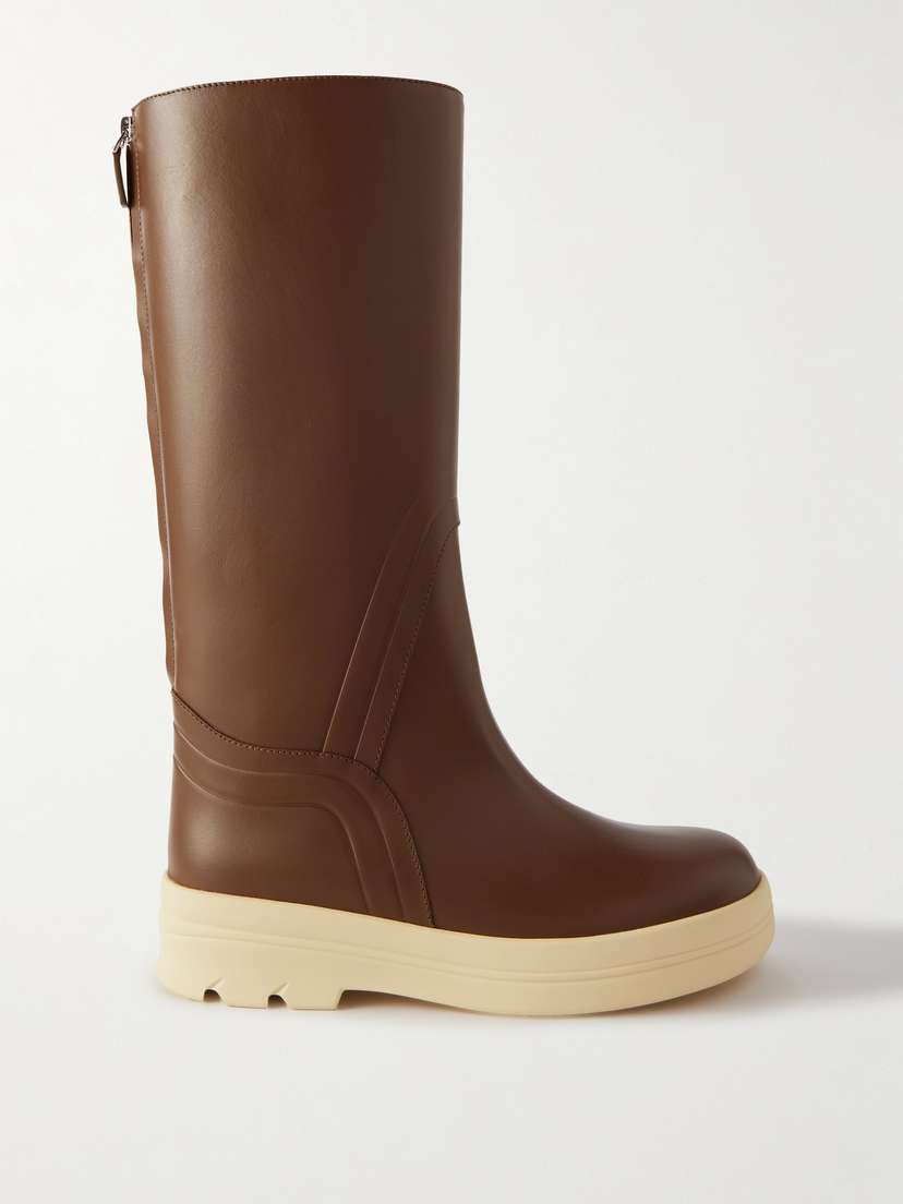 Loro Piana Lakeside Leather Knee Boots