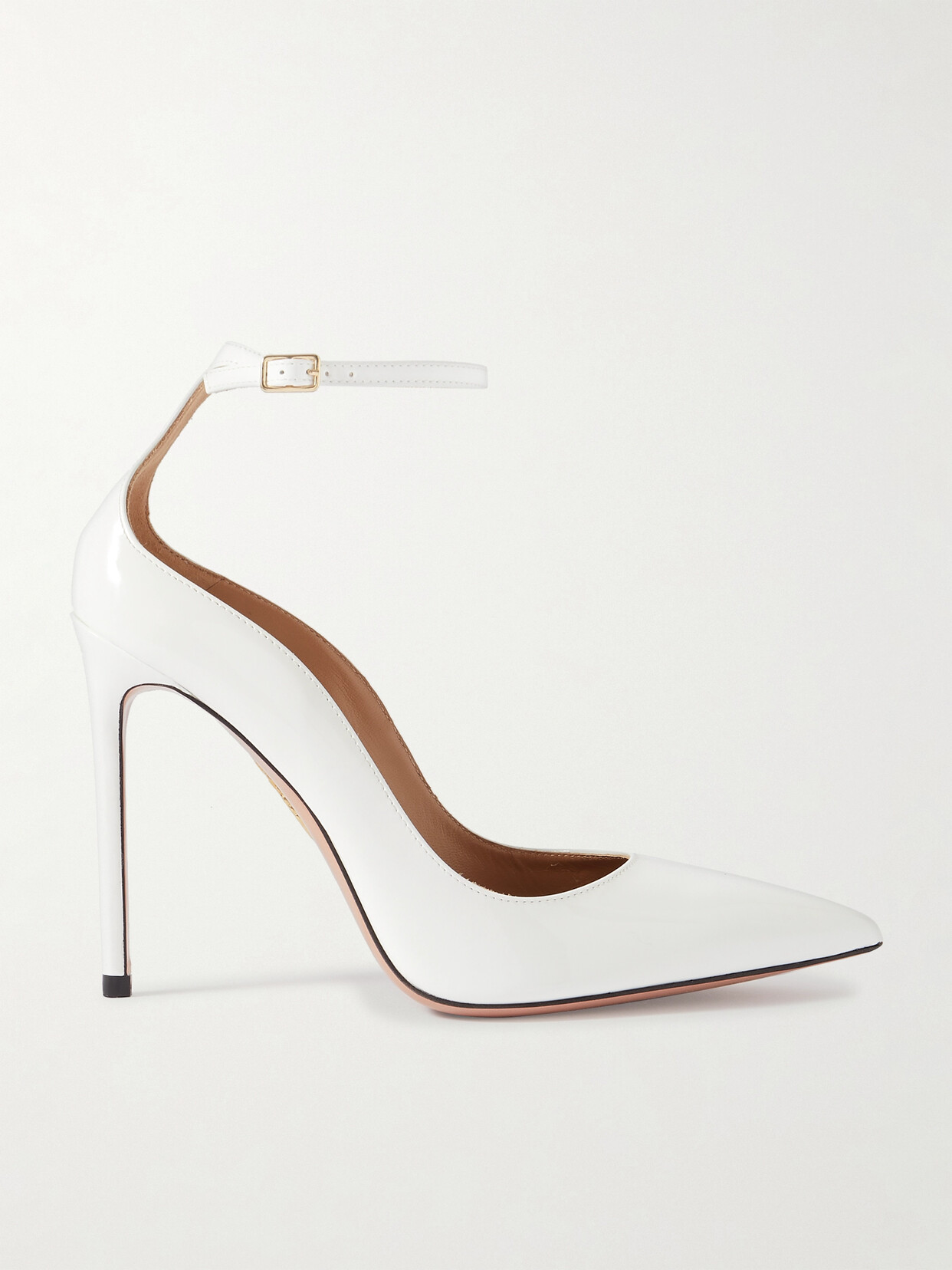 Aquazzura - Love Affair 105 Patent-leather Pumps - White