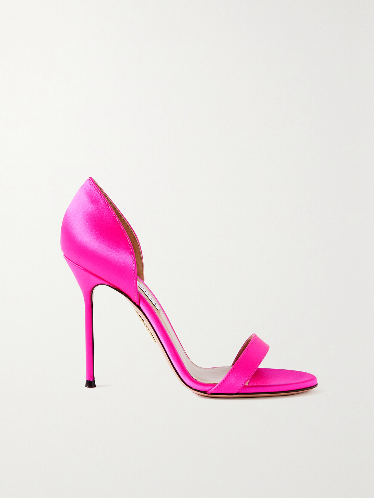 Aquazzura Uptown 105 Satin Sandals In Pink