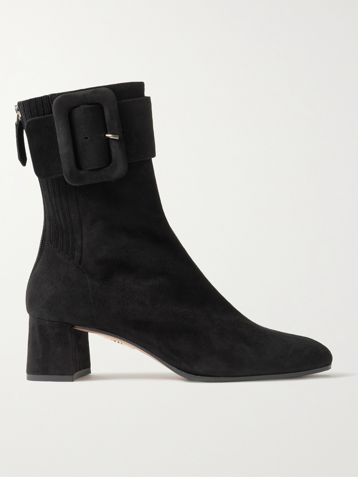 Aquazzura Saint Honoré 50 Buckled Suede Ankle Boots - Black