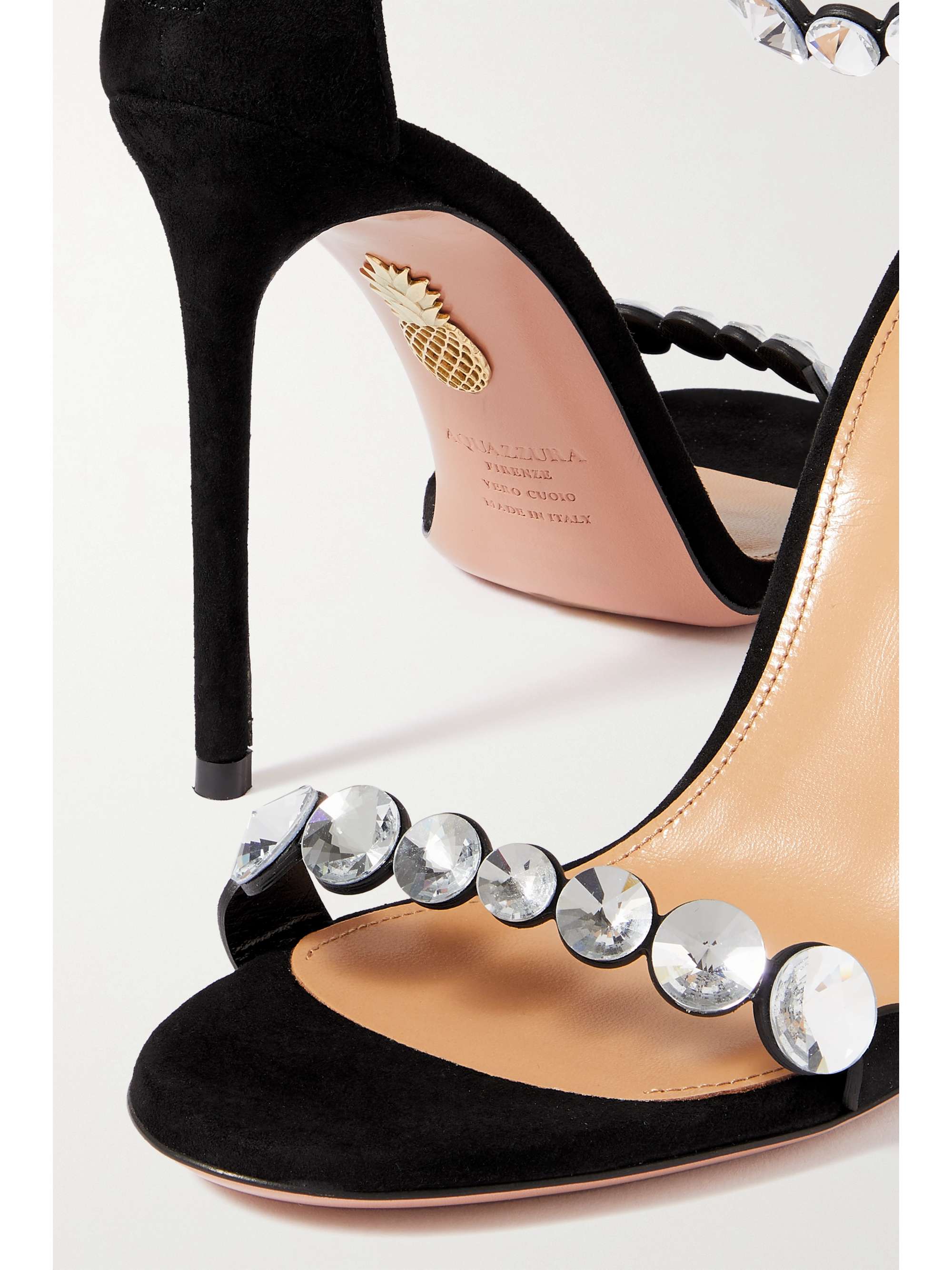AQUAZZURA Maxi Tequila 105 crystalembellished suede sandals NETAPORTER