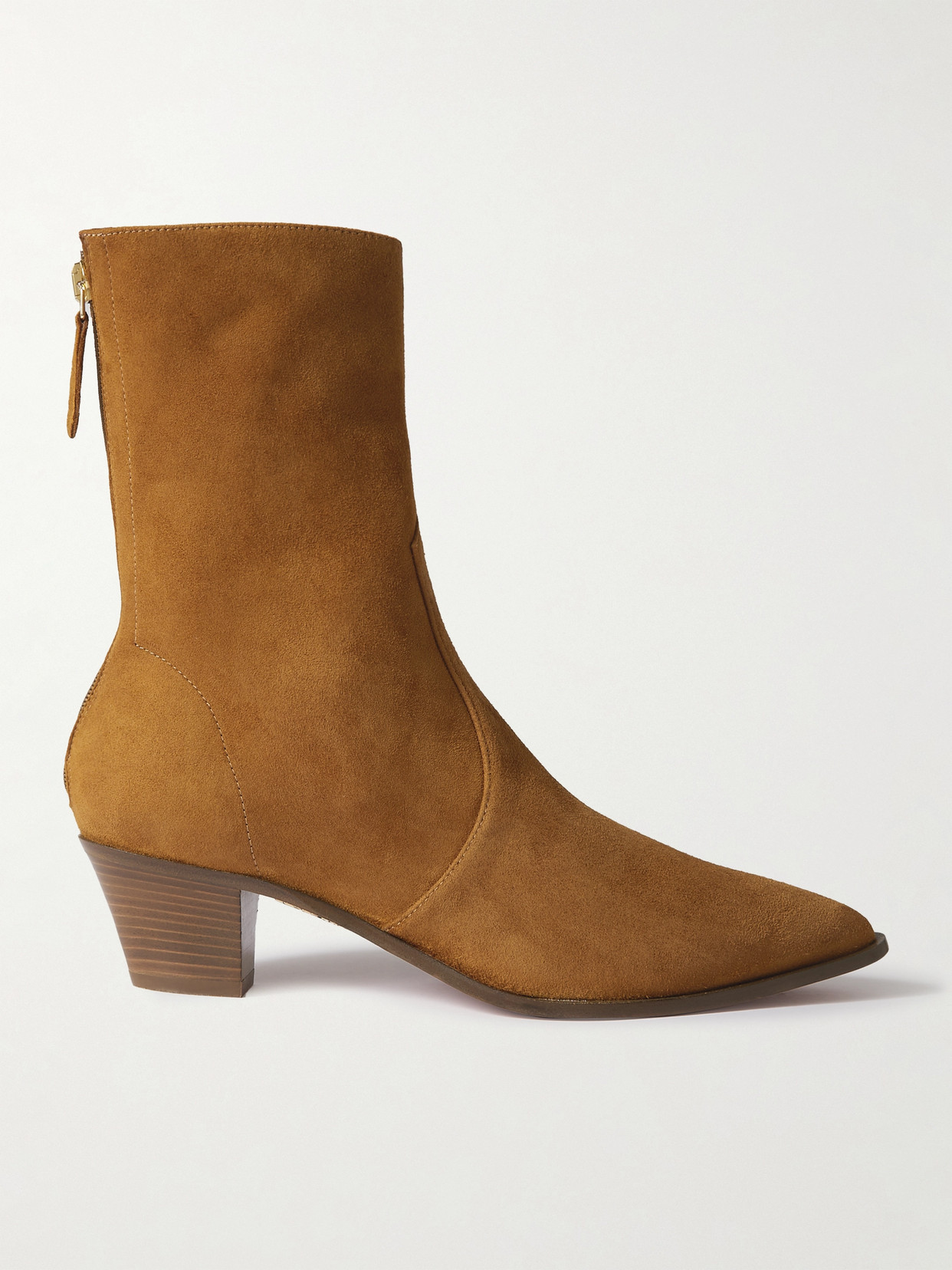 Shop Aquazzura Brunswick 45 Suede Ankle Boots In Brown