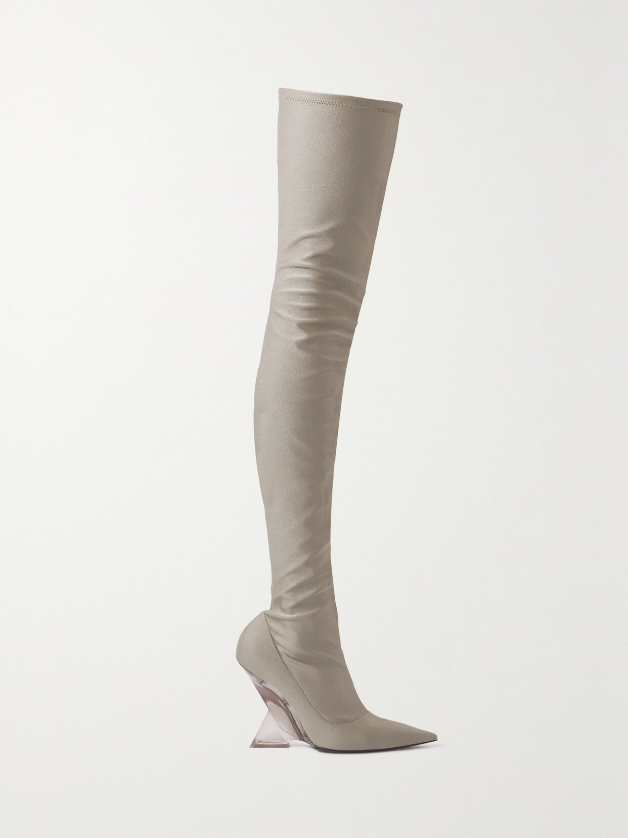 The Attico - Cheope Stretch-satin Over-the-knee Boots - Gray