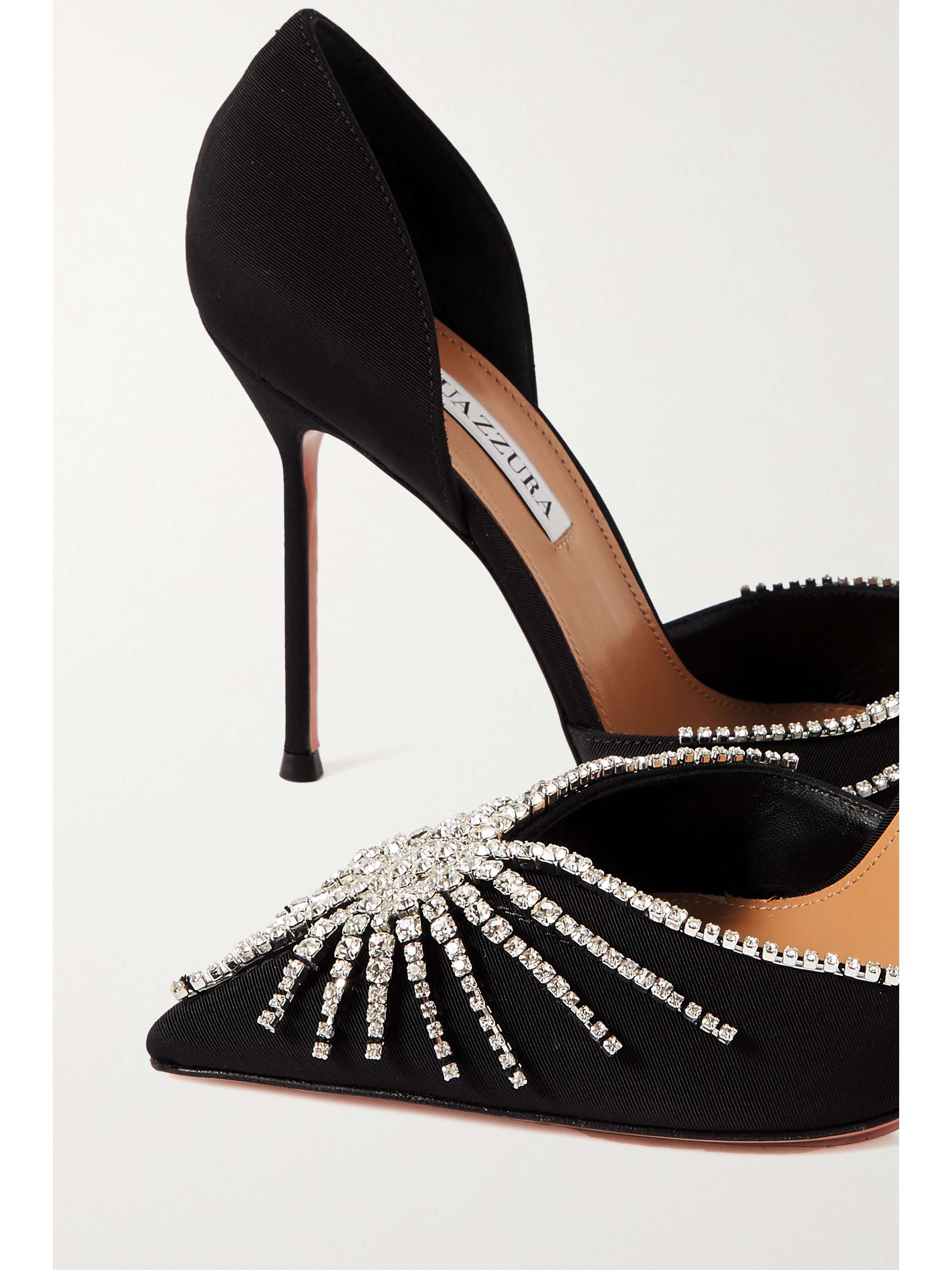 AQUAZZURA Sunshine 105 crystalembellished grosgrain pumps NETAPORTER
