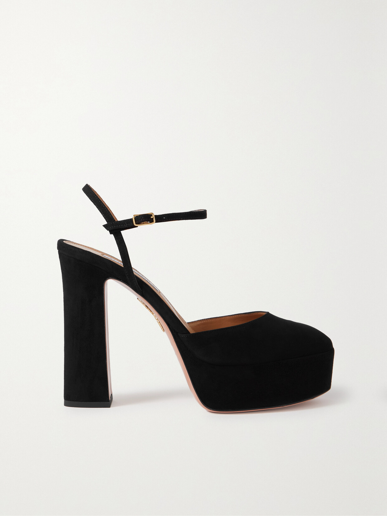 Aquazzura - Groove Plateau 120 Suede Platform Pumps - Black