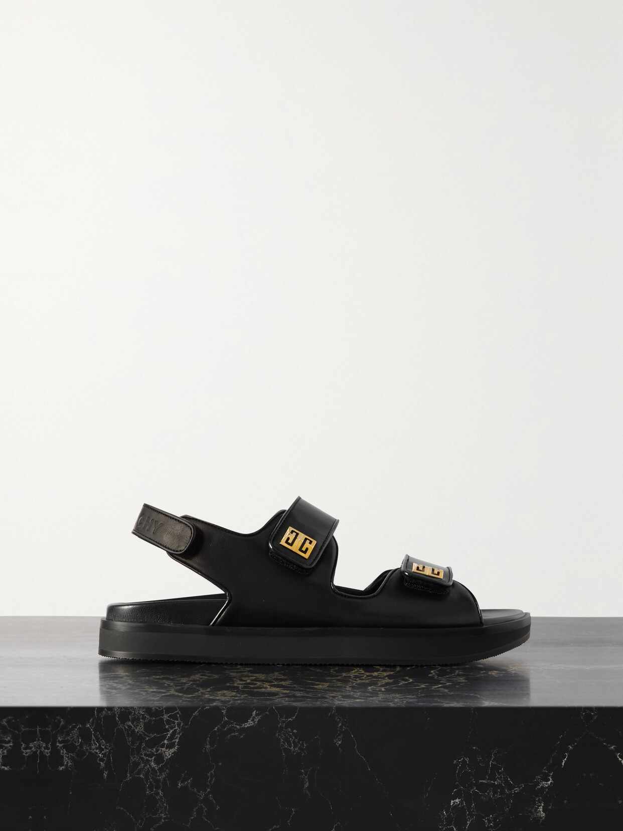 Givenchy 4g Logo-embellished Leather Sandals In Black