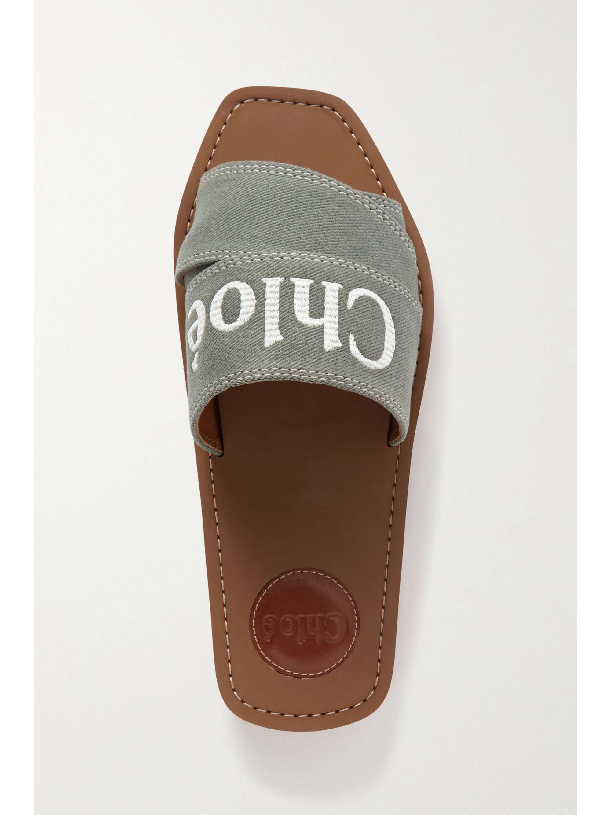 CHLOÉ Woody logo-print canvas slides