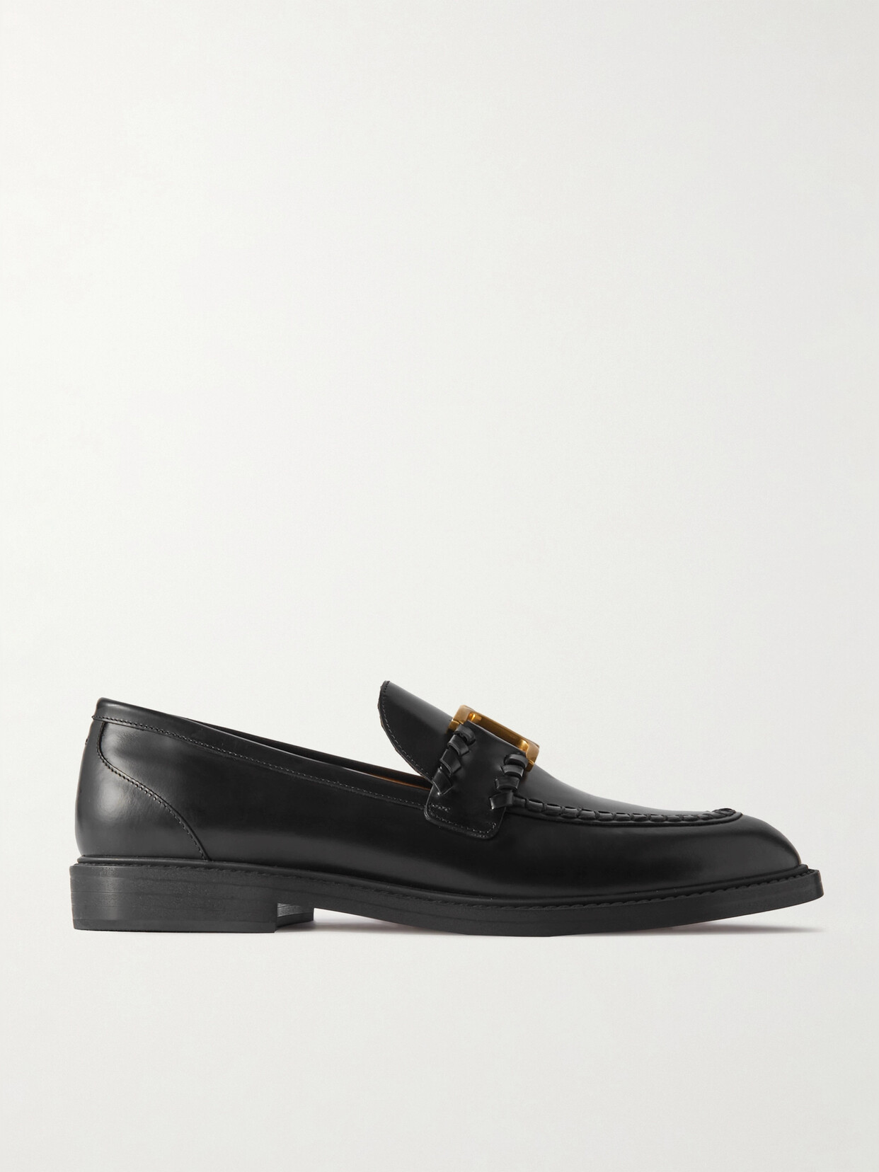 Chloé Marcie Embellished Leather Loafers In Black