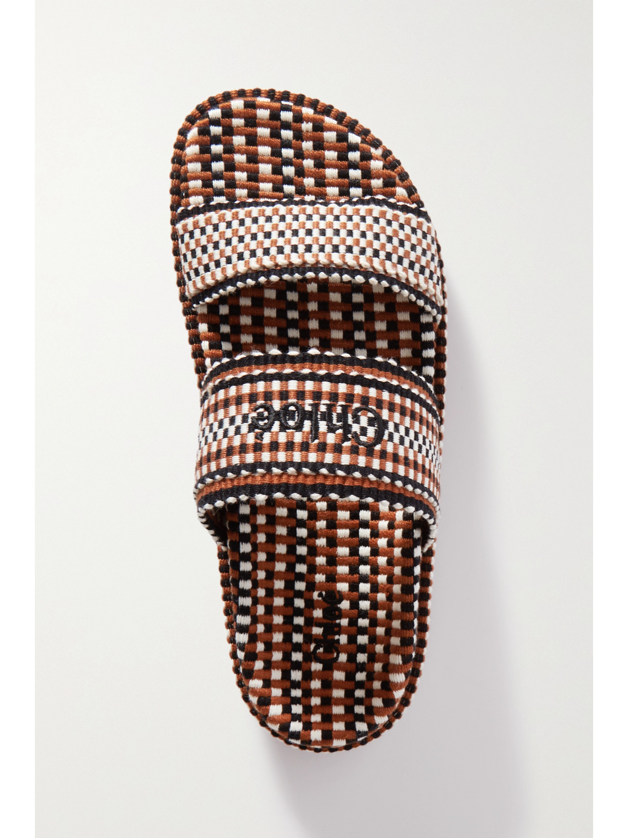 Chloé Rori Woven Cotton Slides In Red