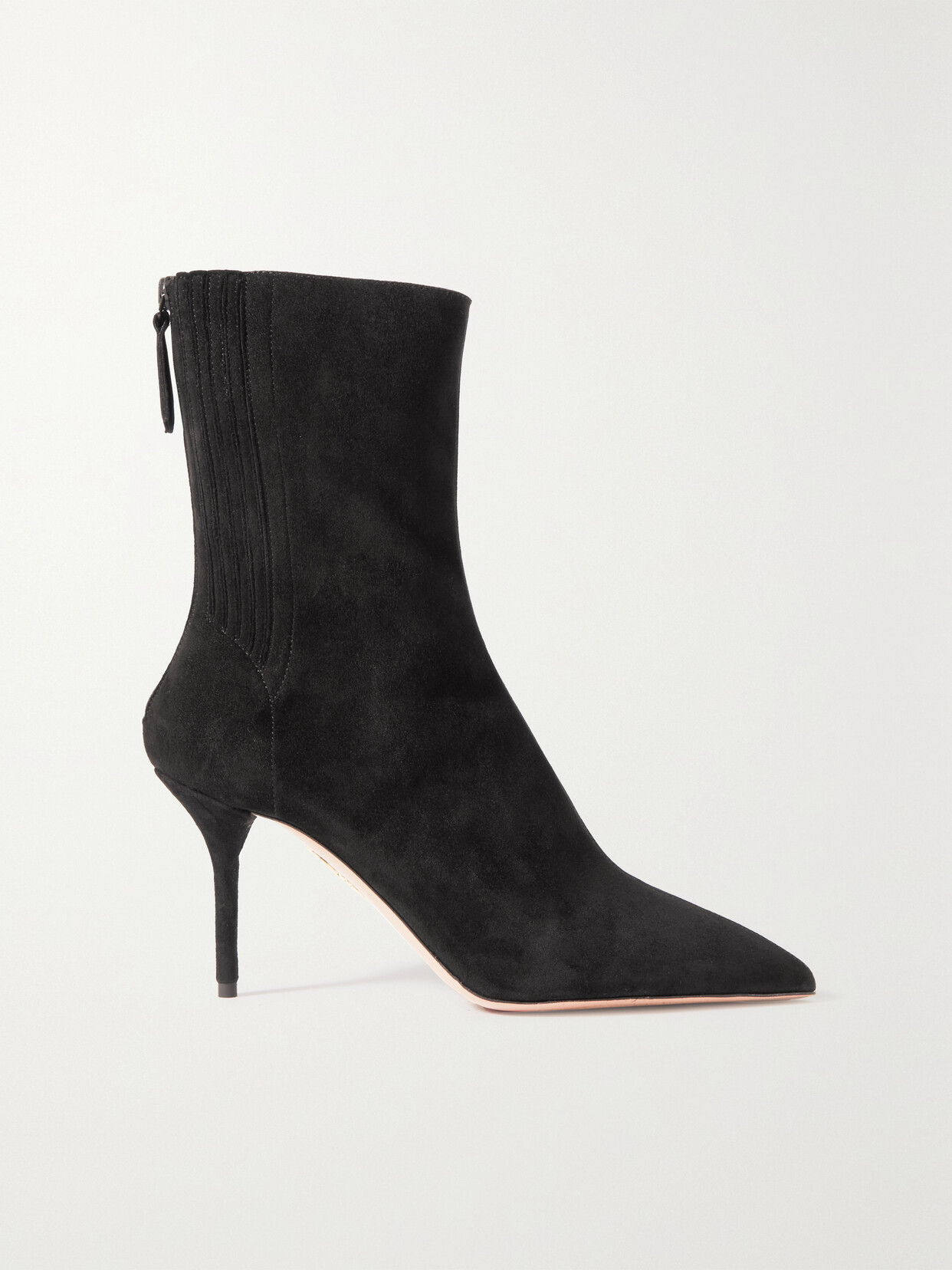 Aquazzura Saint Honore 85 Suede Ankle Boots - Black