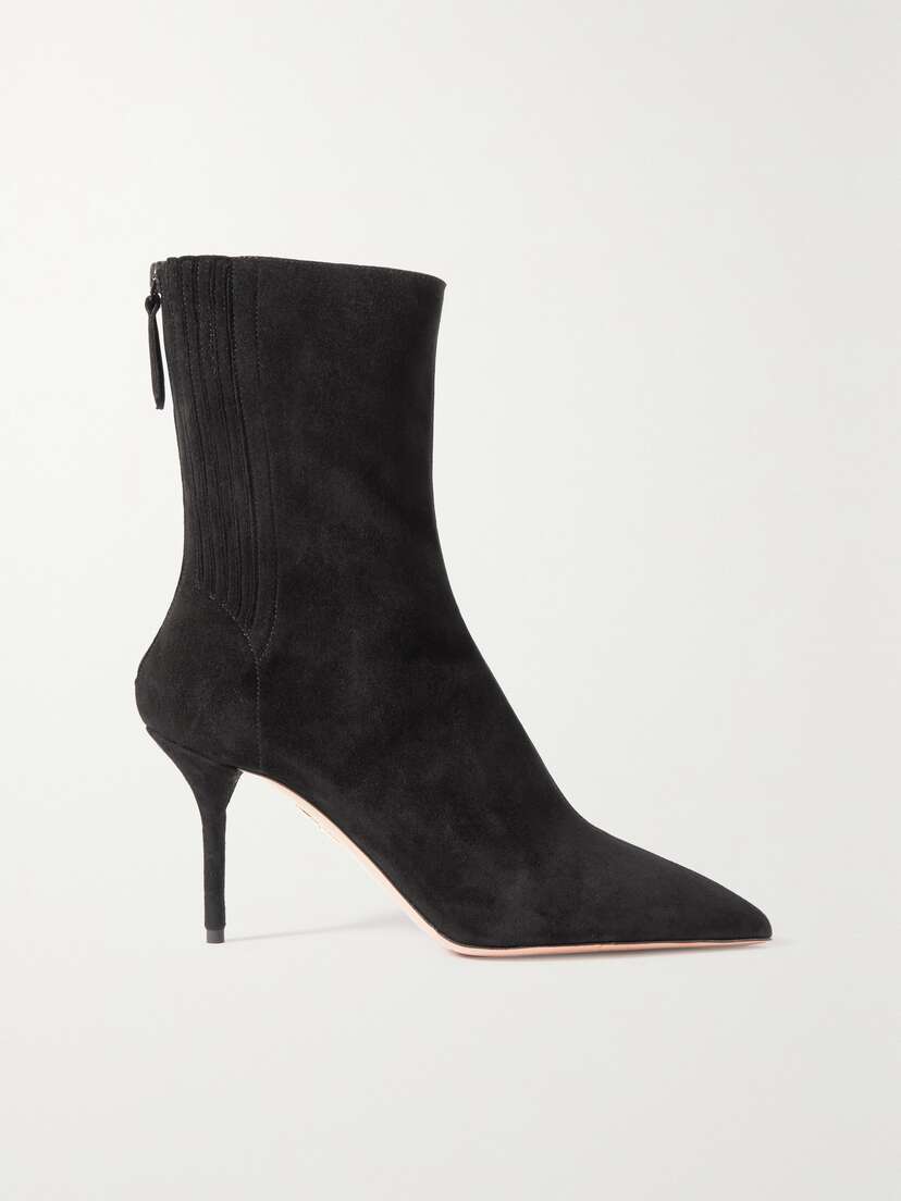 Aquazzura Saint Honore 85 Suede Ankle Boots