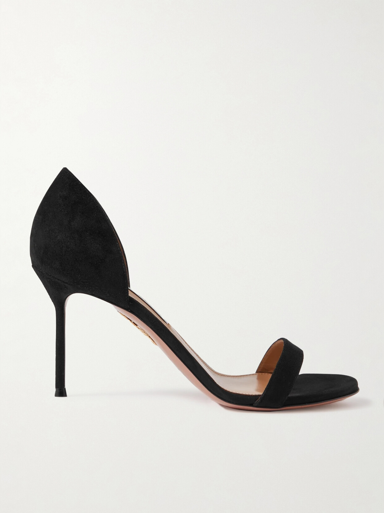 Aquazzura - Uptown 85 Suede Sandals - Black