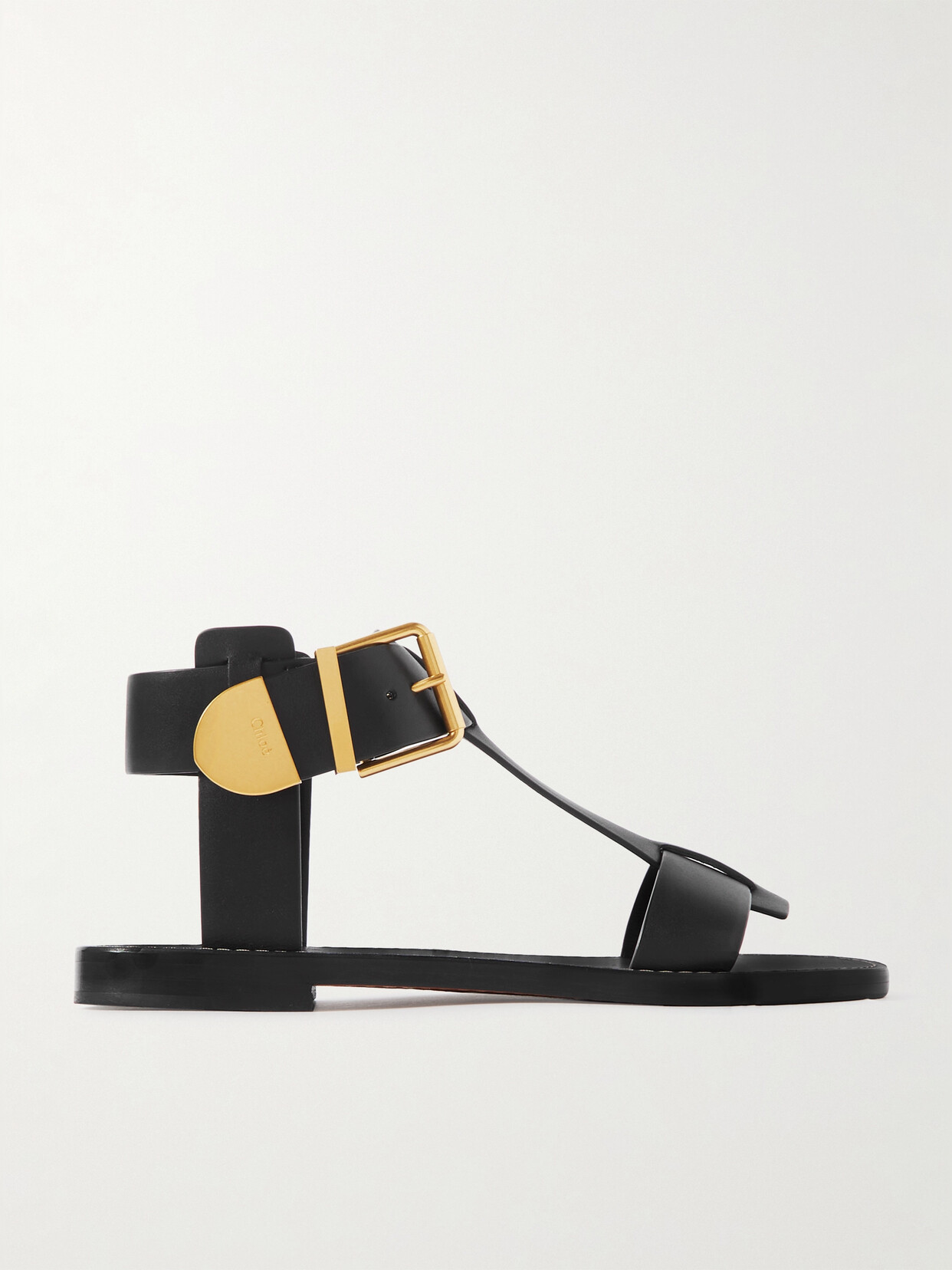 Shop Chloé Rebecca Leather Sandals In Black