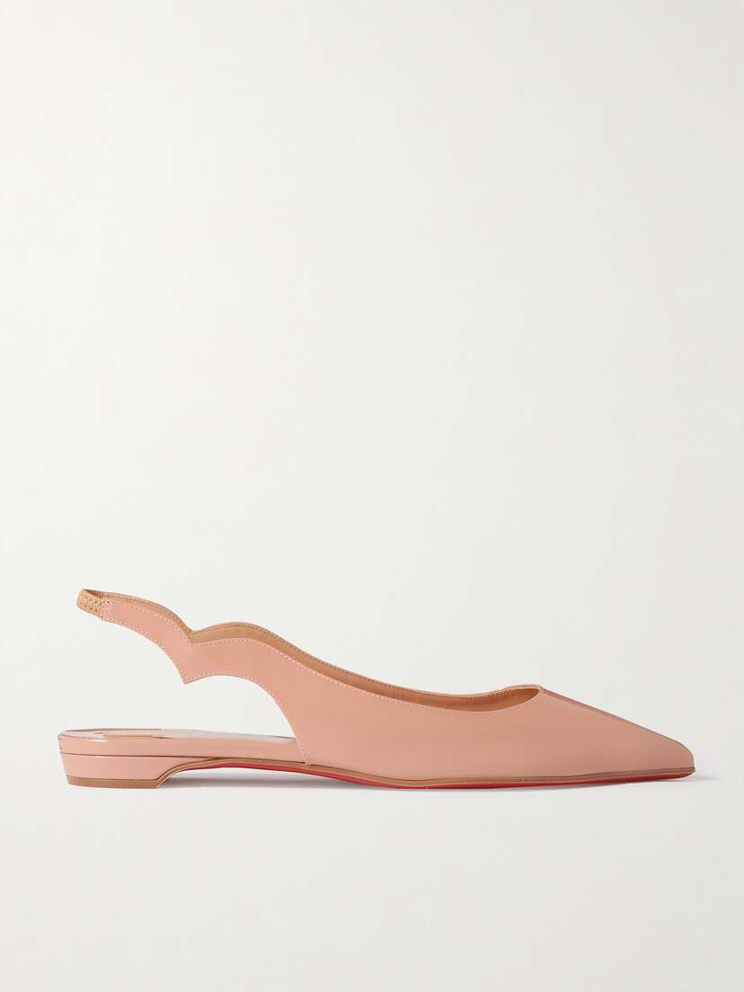 Christian Louboutin Hot Chikita Patent-leather Slingback Point-toe Flats