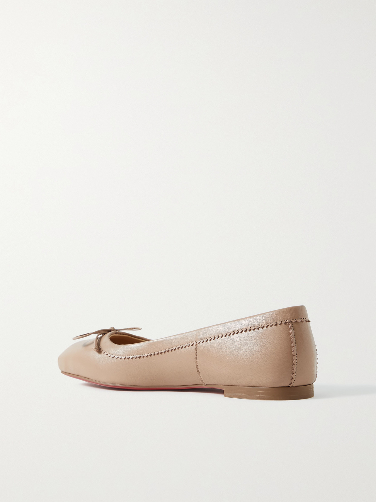 Shop Christian Louboutin Mamadrague Leather Ballet Flats In Neutrals