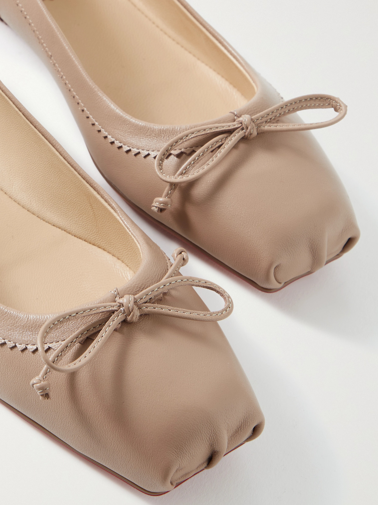 Shop Christian Louboutin Mamadrague Leather Ballet Flats In Neutrals