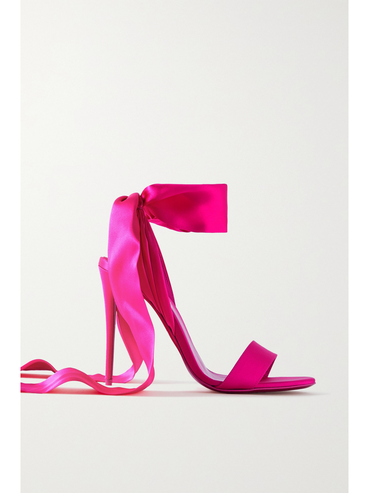 Christian Louboutin - Sandale Du Desert 100 Satin Sandals - Pink