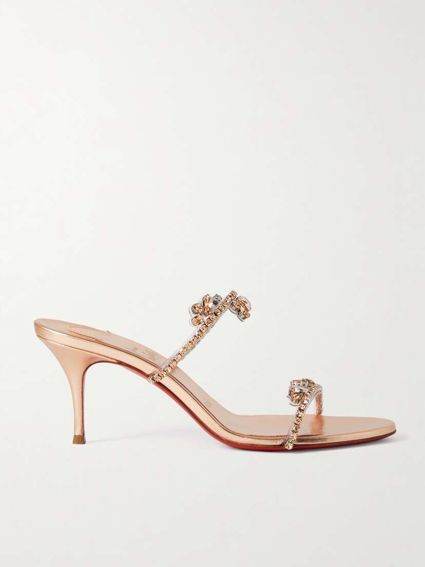 Christian Louboutin Just Queen 70 Crystal-embellished Pvc Mules
