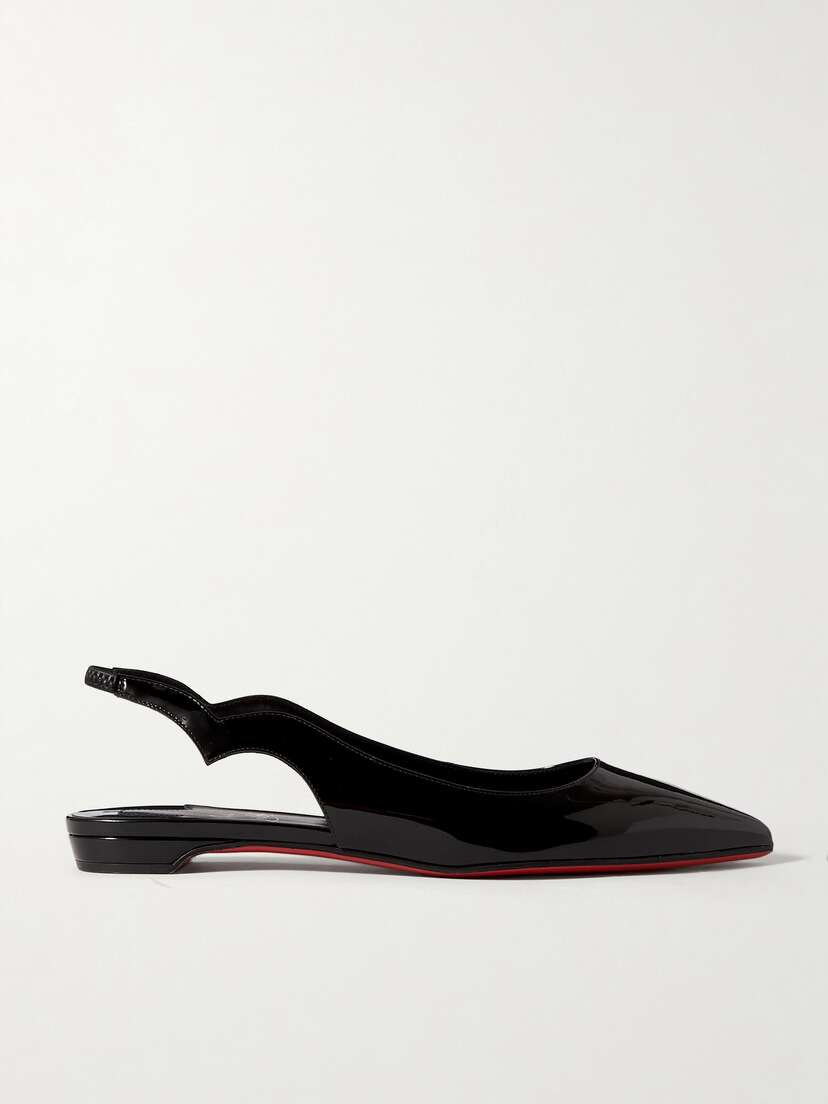 Christian Louboutin Hot Chikita Patent-leather Slingback Point-toe Flats
