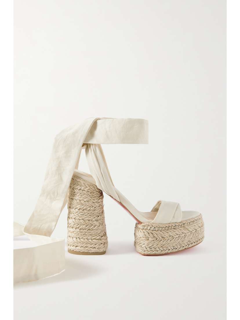 Christian Louboutin Mariza Du Desert 130 Gabardine Espadrille Platform Sandals