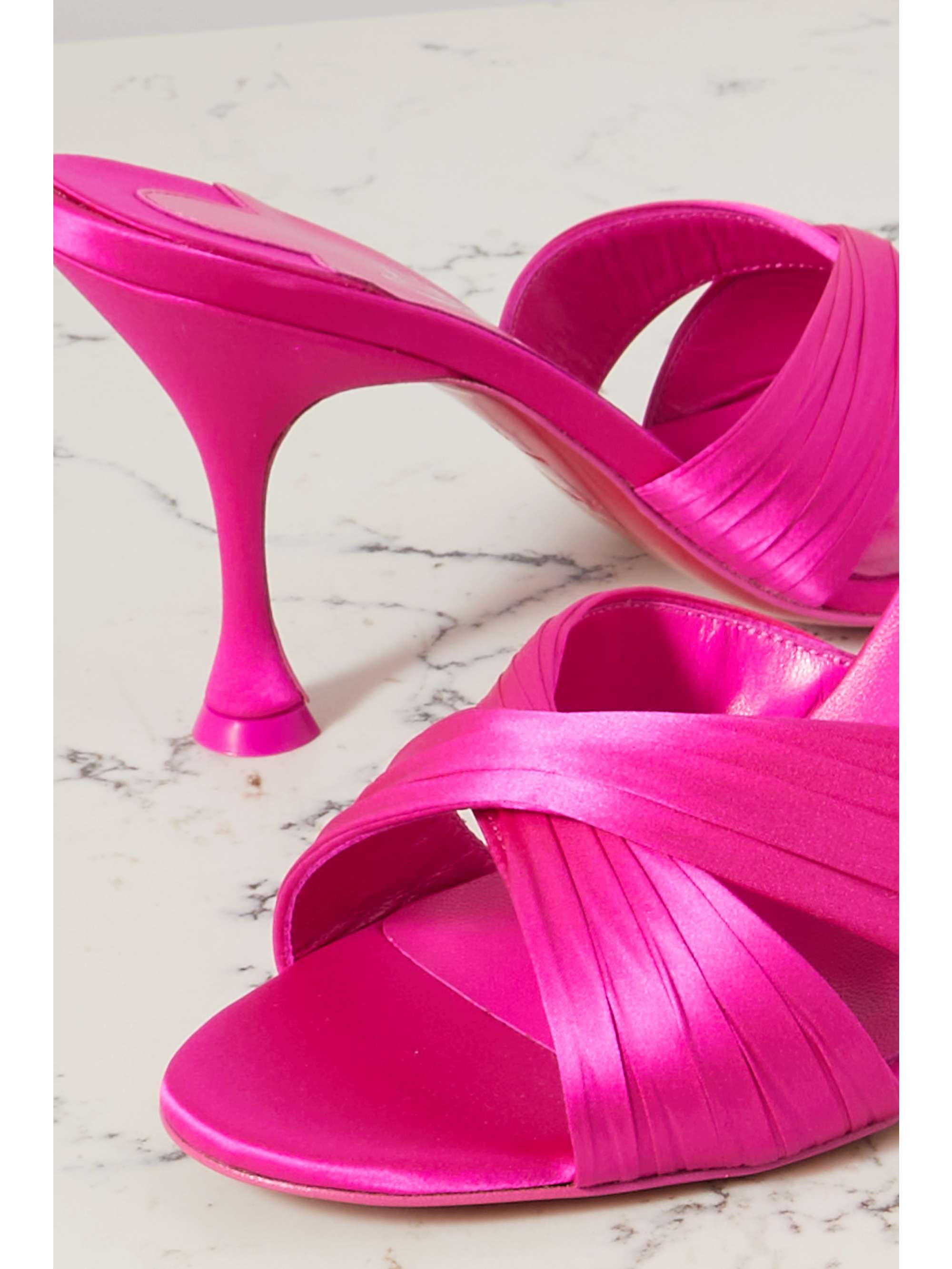 CHRISTIAN LOUBOUTIN Nicol is Back 85 satin mules NETAPORTER