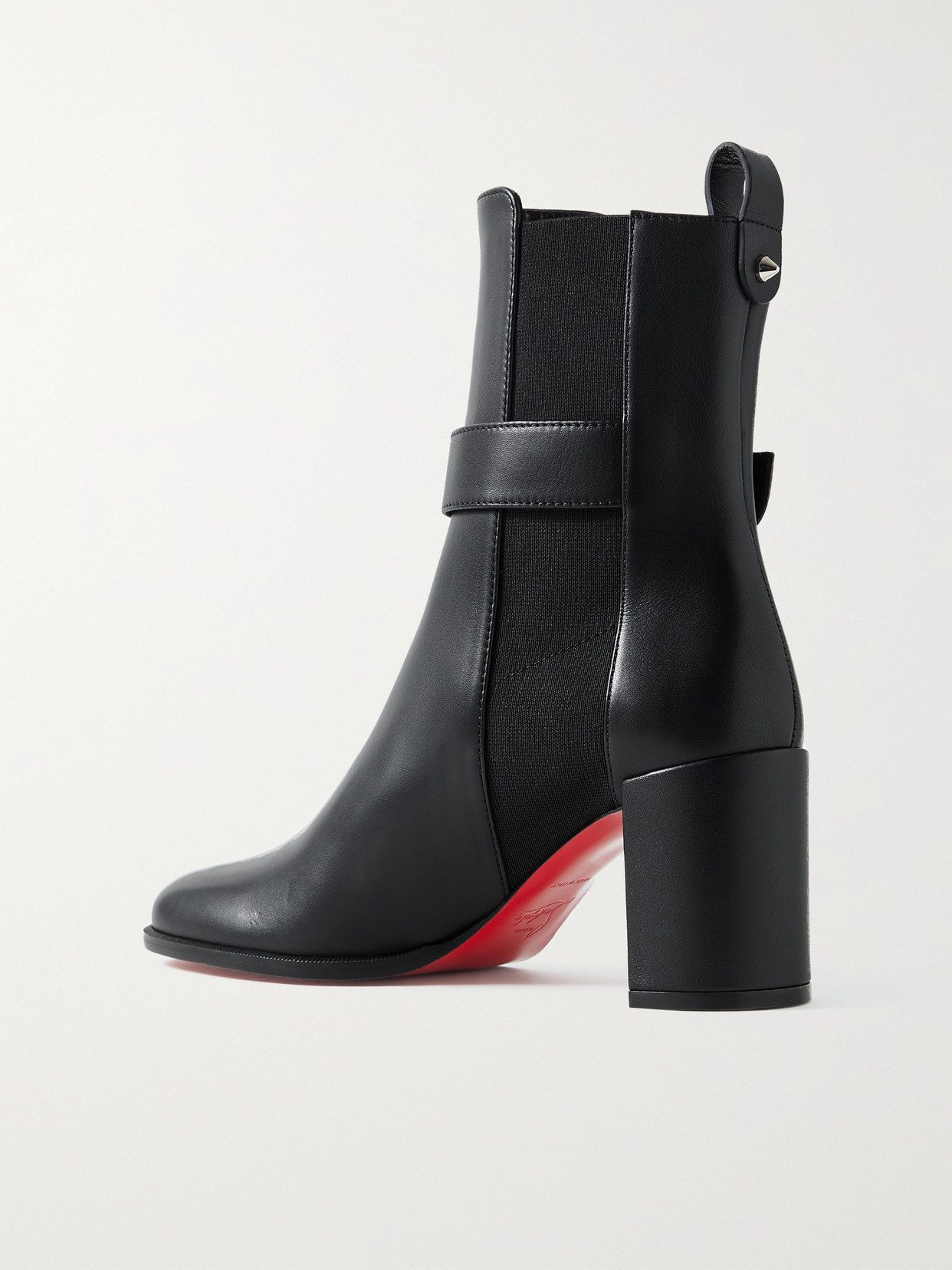 Shop Christian Louboutin Cl 70 Logo-embellished Leather Chelsea Boots In Black