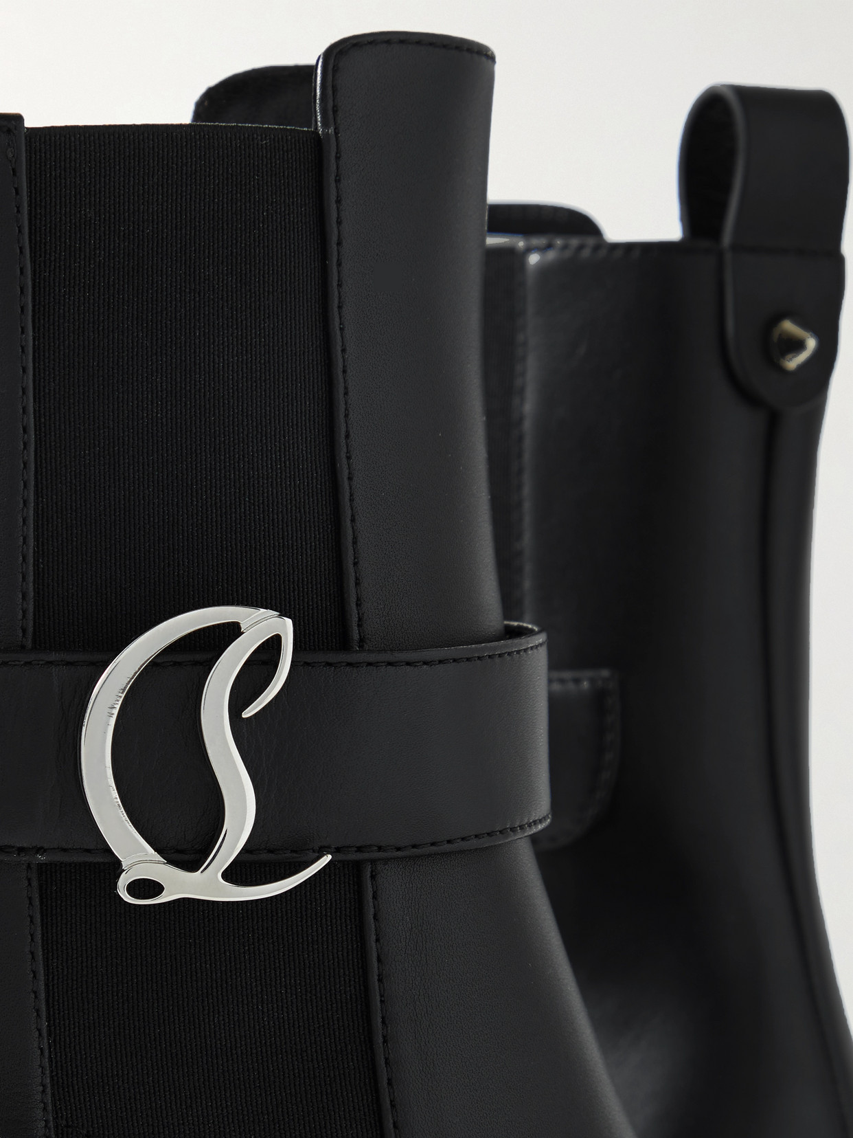 Christian Louboutin Black Cl Chelsea Boots In Black