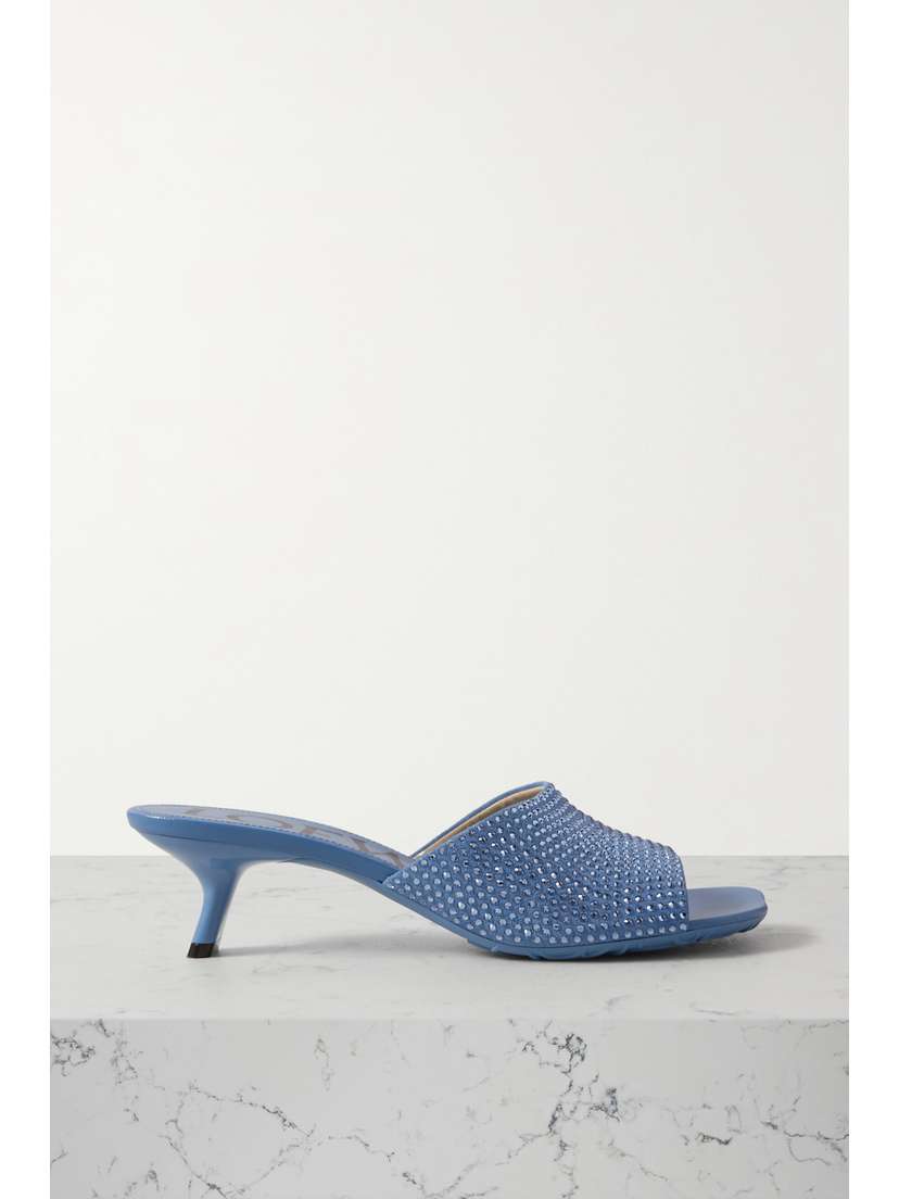 Loewe Petal Crystal-embellished Suede Mules