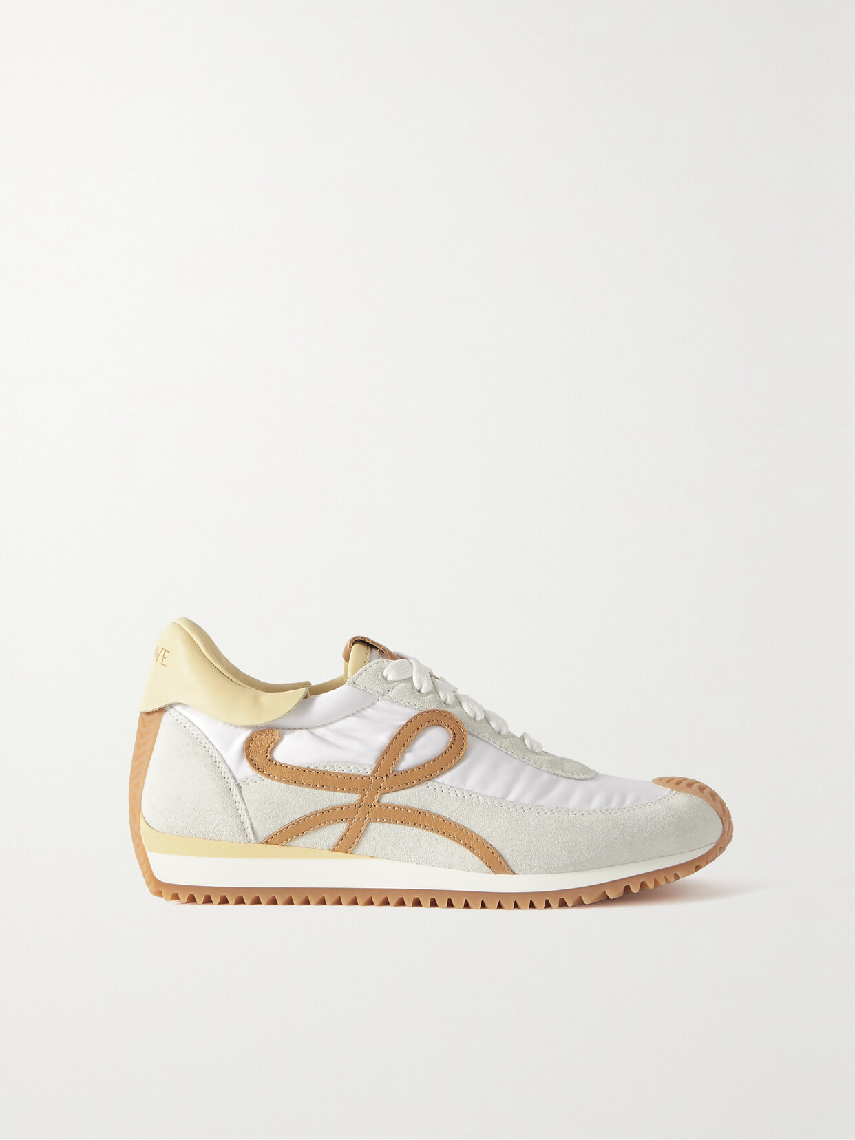 Loewe - Flow Logo-appliquéd Shell, Suede And Leather Sneakers - Neutrals