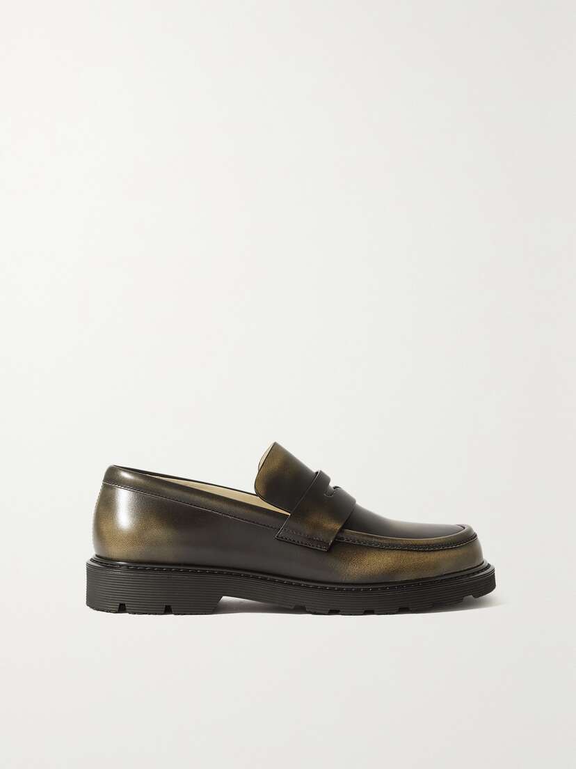 Loewe Blaze Burnished Brushed-leather Loafers