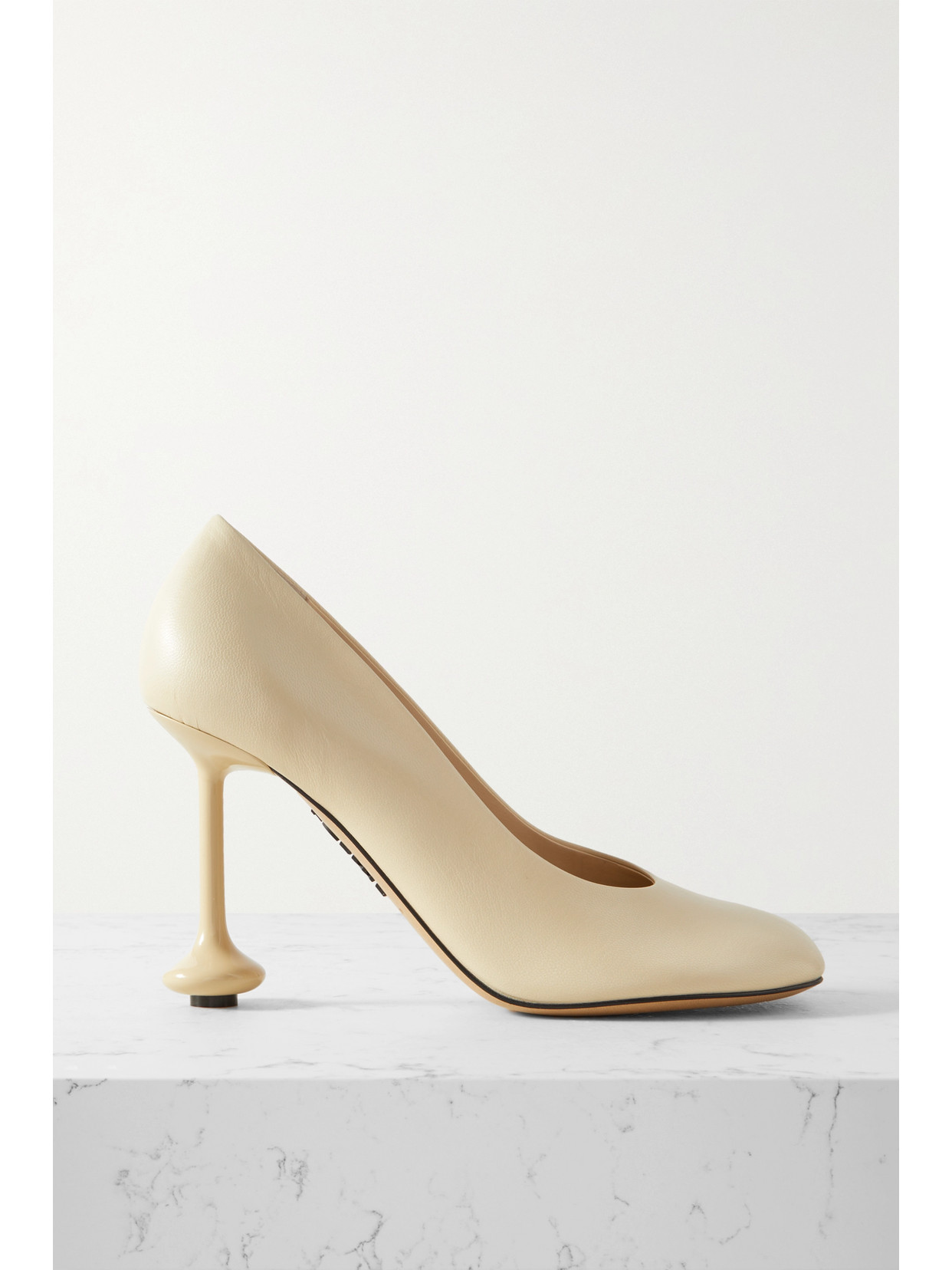 Shop Loewe Toy Leather Pumps In Cream