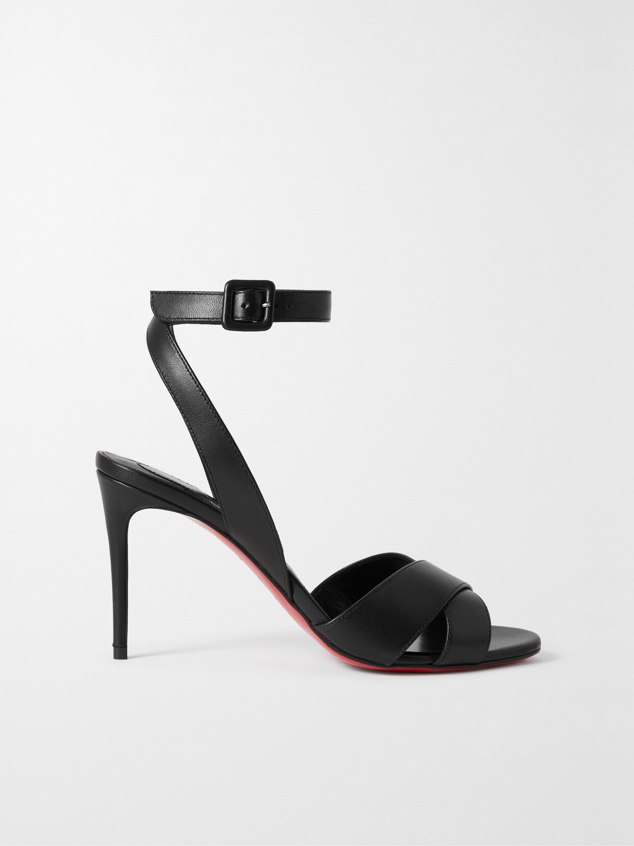 Christian Louboutin Mariza Crisscross Red Sole Sandals In Black
