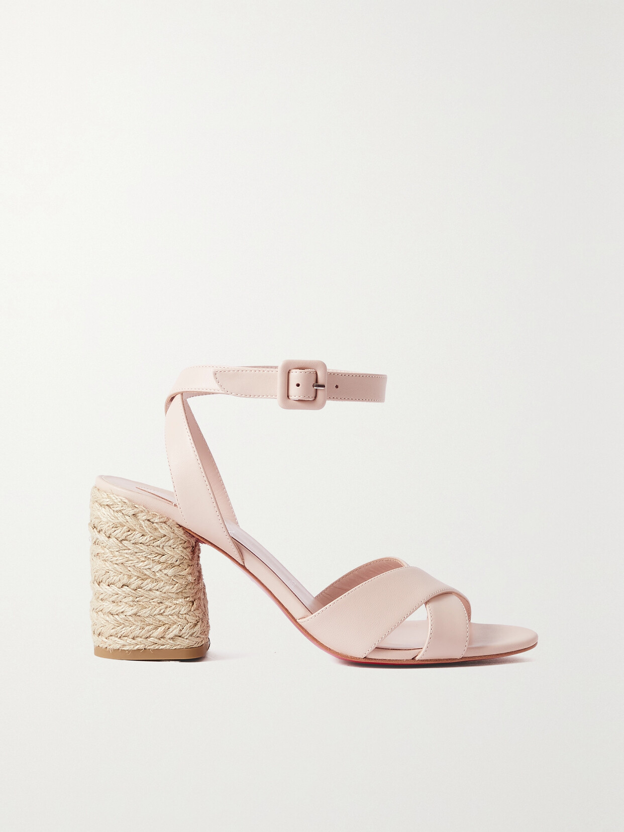 Christian Louboutin - Summer Mariza 85 Leather And Raffia Sandals - Neutrals