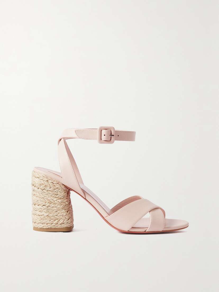 Christian Louboutin Summer Mariza 85 Leather And Raffia Sandals