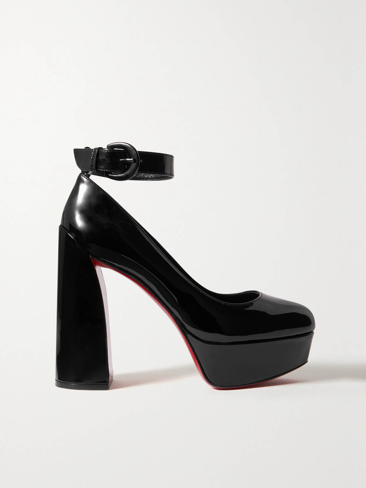 Christian Louboutin Movidastrap 130 Patent-leather Platform Pumps - Black
