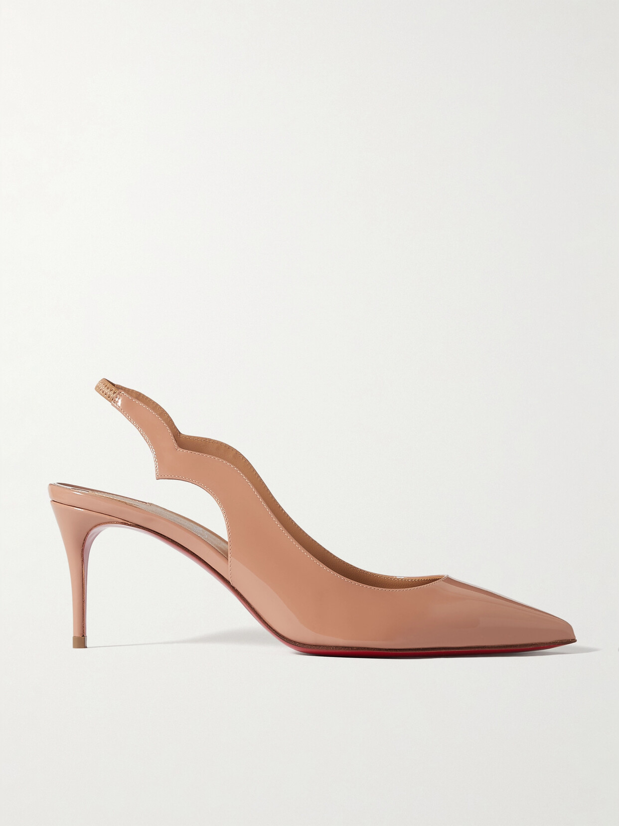 Christian Louboutin Hot Chick 70 Patent-leather Slingback Pumps - Neutrals