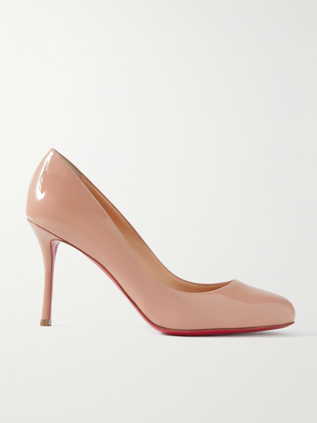 Christian Louboutin - Dolly 85 Patent-leather Pumps - Neutrals