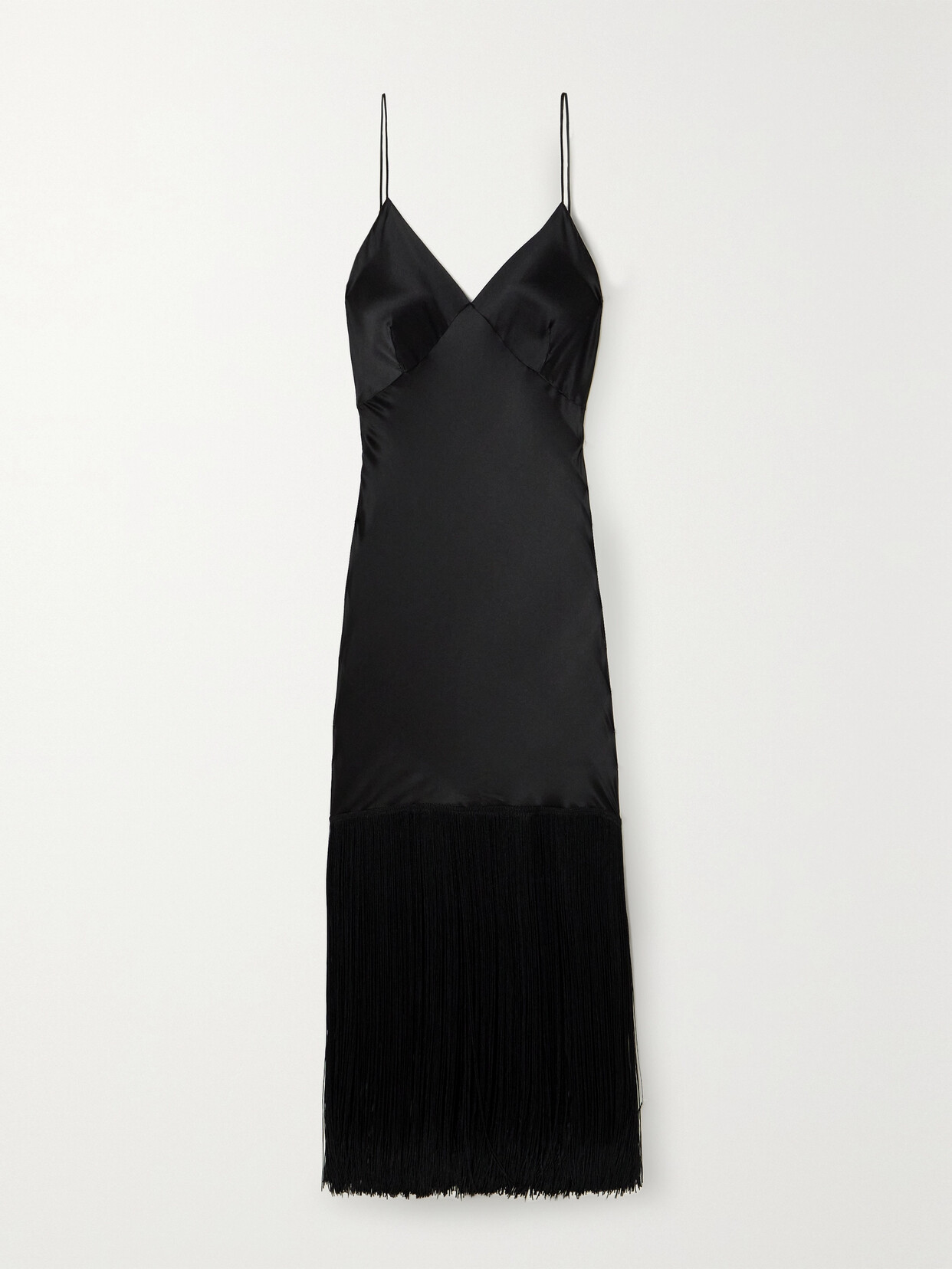 Olivia von Halle Zoya Fringed Silk-satin Nightdress