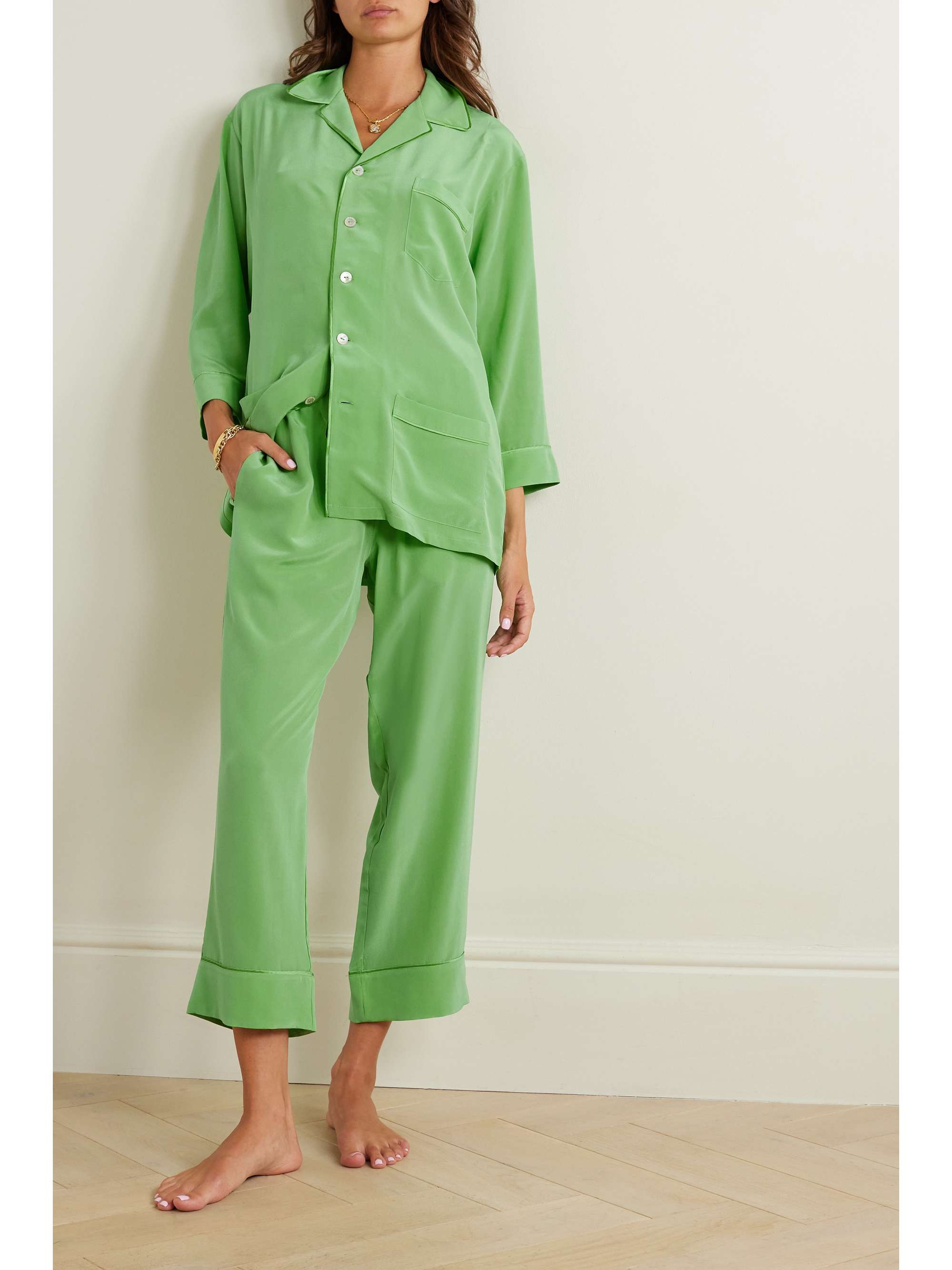 OLIVIA VON HALLE Fifi silk-satin pajama set | NET-A-PORTER