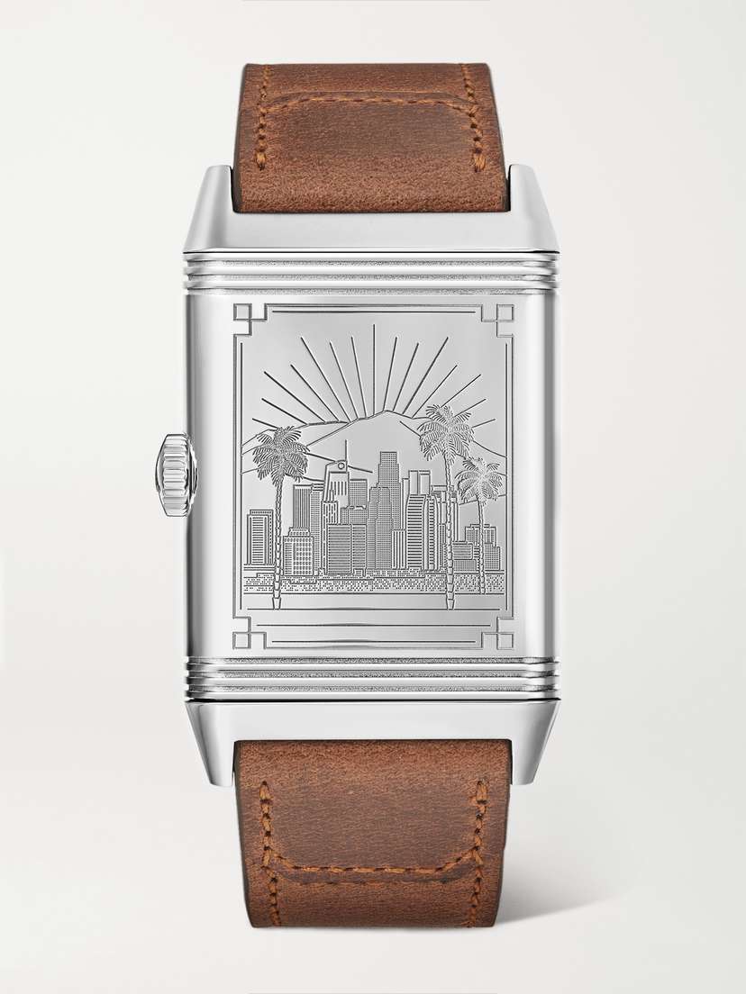 Jaeger-LeCoultre Reverso Classic Los Angeles Limited Edition Hand-wound 45.6mm Stainless Steel And Leather Watch