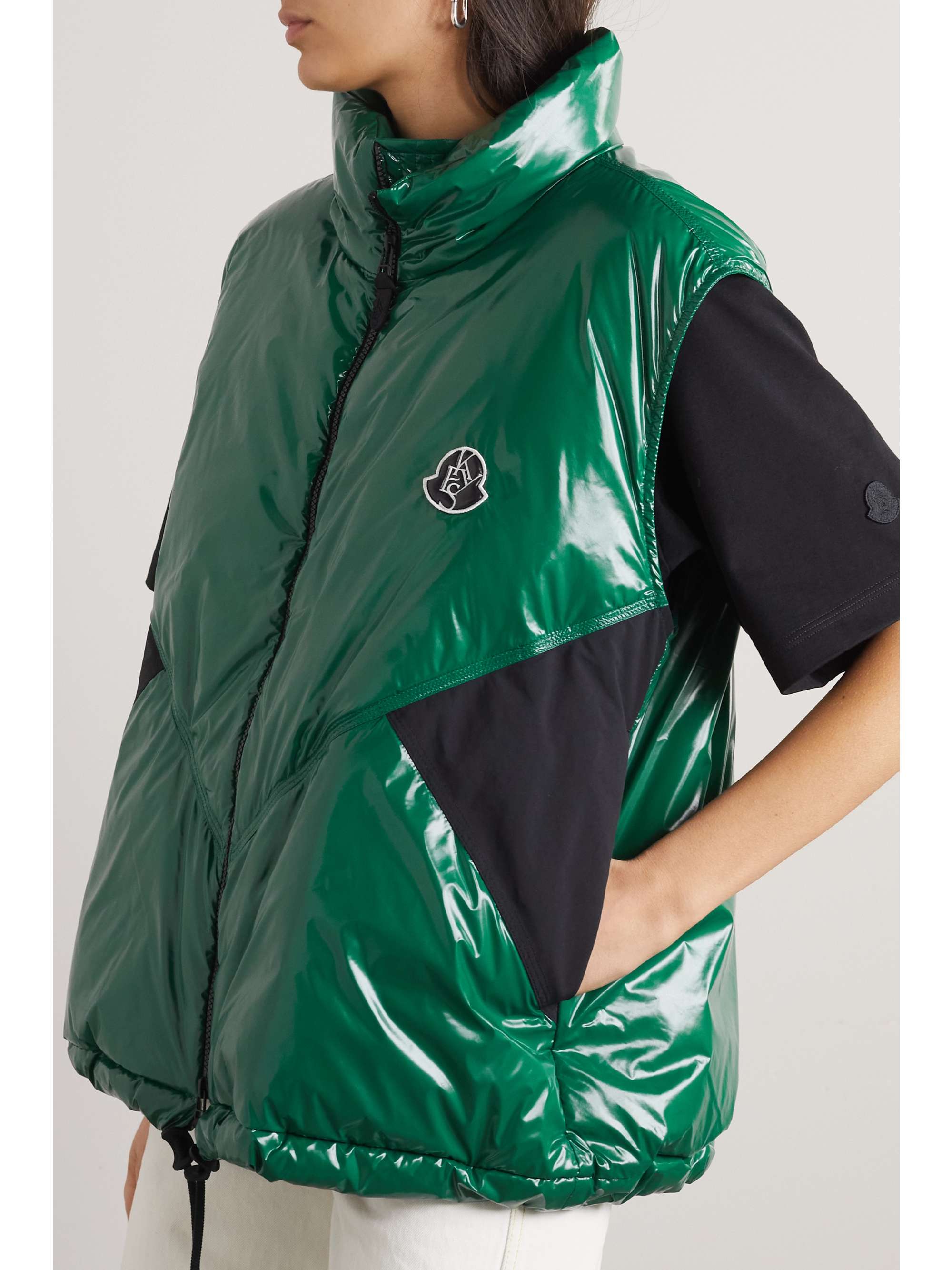 MONCLER GENIUS + Alicia Keys Chelsea oversized paneled glossed-shell down vest